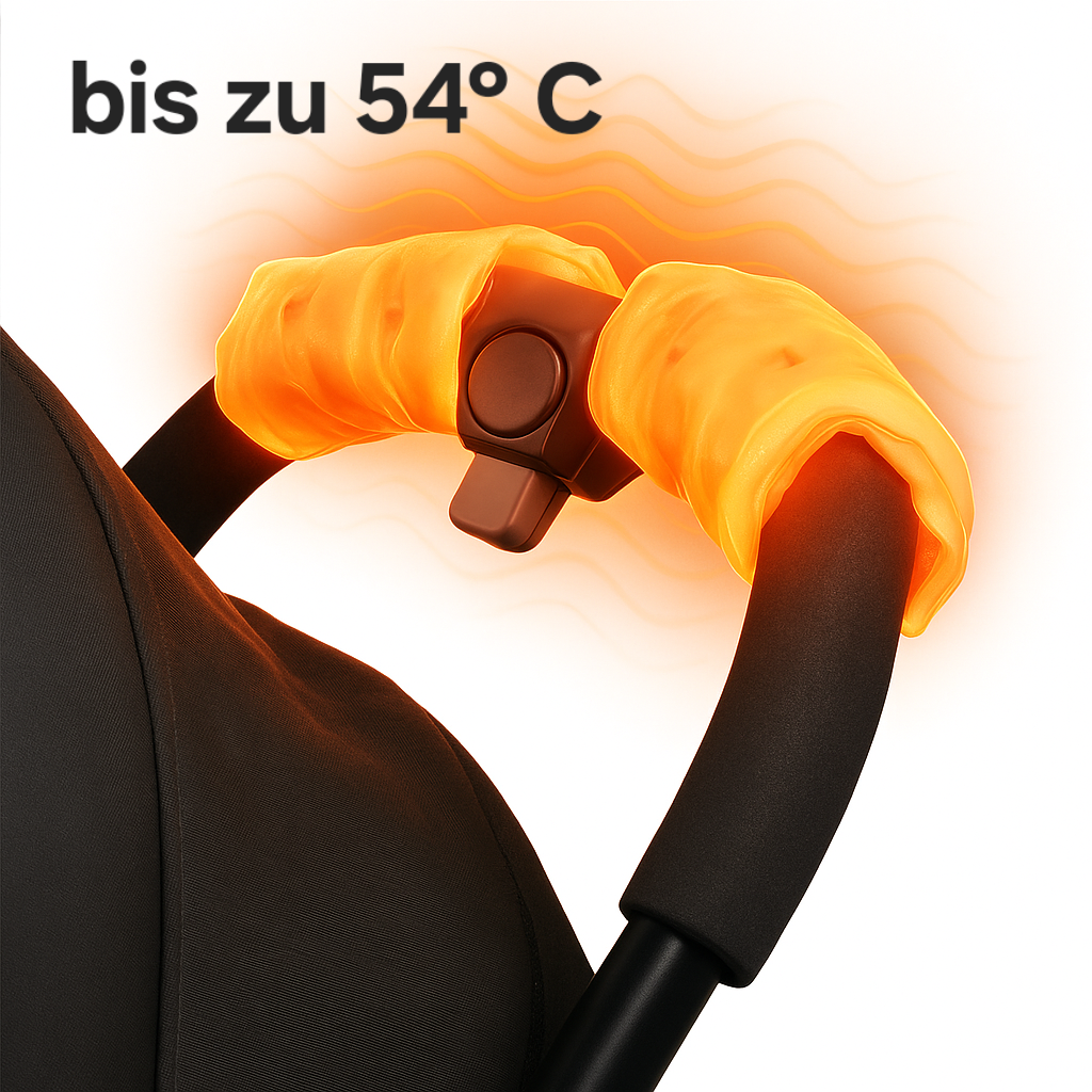 Griffheizung FingerHEAT™ für den Kinderwagen, Muff Kombination möglich, Kinderwagen Handwärmer