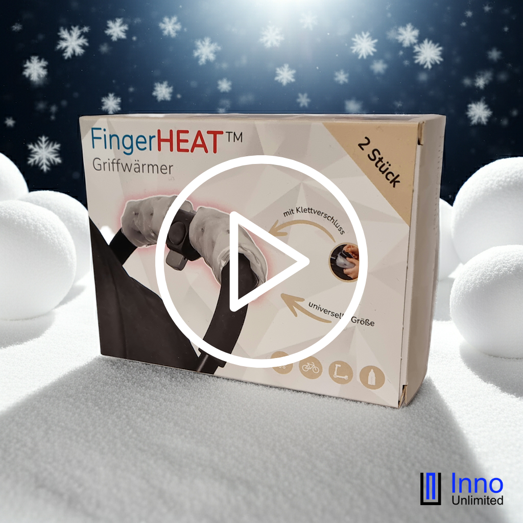 Warme Hände im Winter am Kinderwagengriff