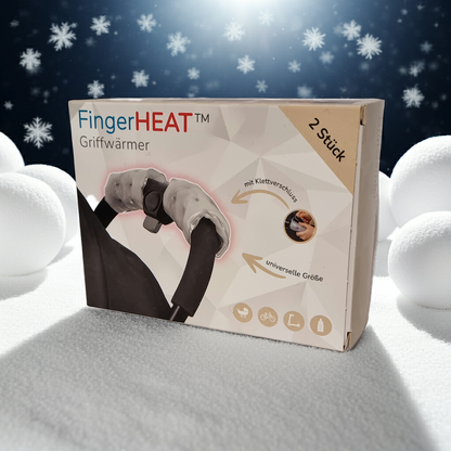 Warme Hände im Winter am Kinderwagengriff